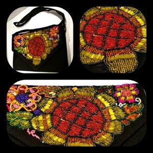 Black Multicolored Beaded Purse. Proceeds to kitty rescue!